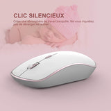 Clavier et souris sans fil, Ultra-Slim AZERTY, Silencieux Ergonomique