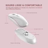Clavier et souris sans fil, Ultra-Slim AZERTY, Silencieux Ergonomique