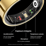 Bague connectée, avec boîtier de charge – Suivi santé et sommeil
