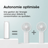 Mini ventilateur portable 2000 mAh USB rechargeable – 3 vitesses