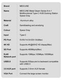 Adaptateur HUB 8 en 1 USB Type C pour iOS-Windows-Linux