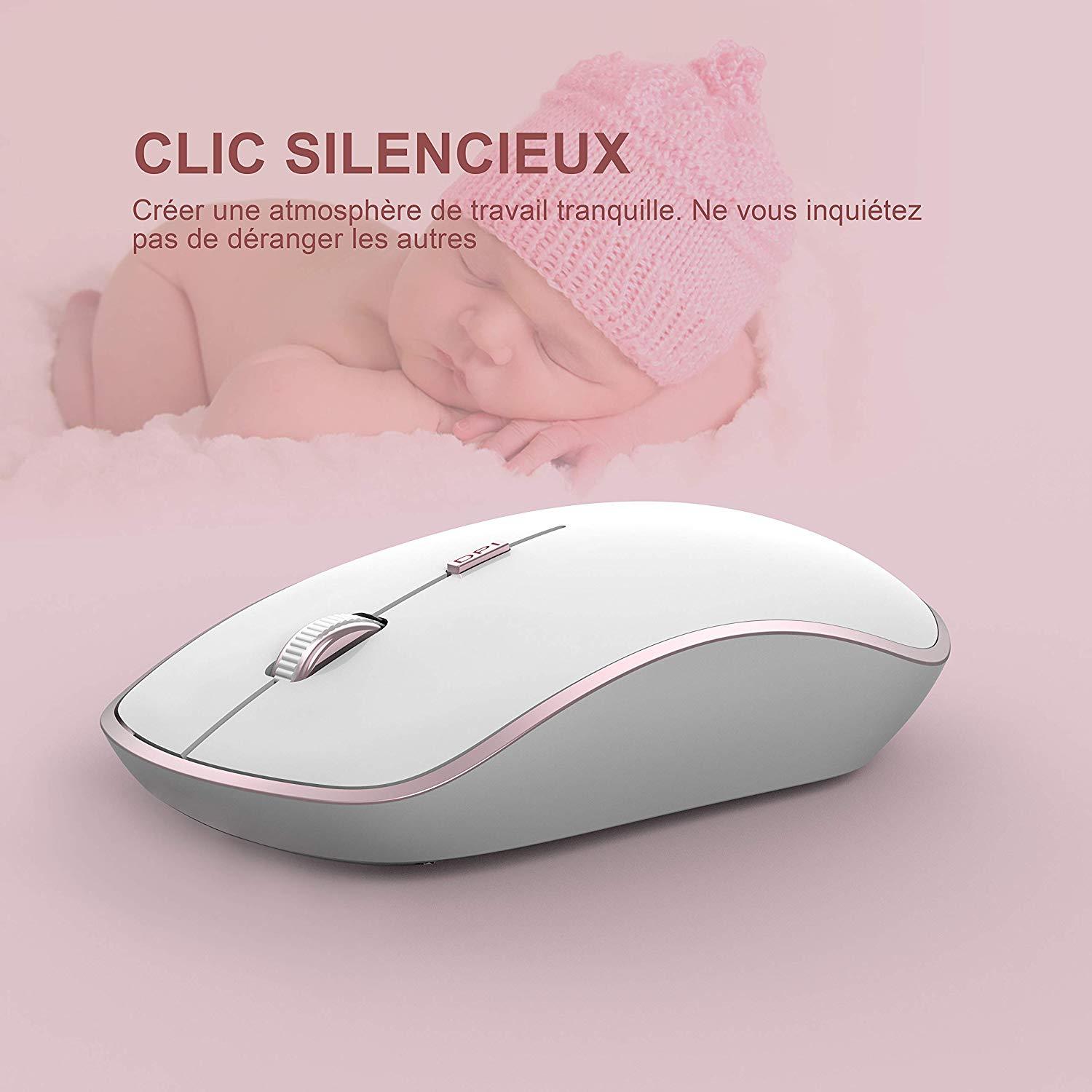 Clavier Et Souris Ergonomiques Sans Fil AZERTY - Format Français, Silencieux, Portable, Neuf